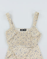 Vintage 90s Up Front Floral Dress - M