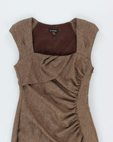 Y2k 00s Le Chateau Ruched Wool Dress - S