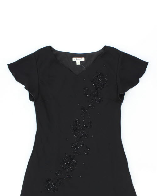 Vintage 90s Jessica Black Beaded Dress - M