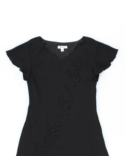 Vintage 90s Jessica Black Beaded Dress - M