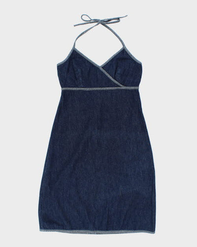 Y2k 00s Denim Halter Dress - S