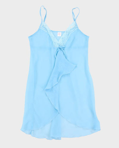 Y2k 00s Lver Mesh Slip Dress - L