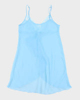 Y2k 00s Lver Mesh Slip Dress - L