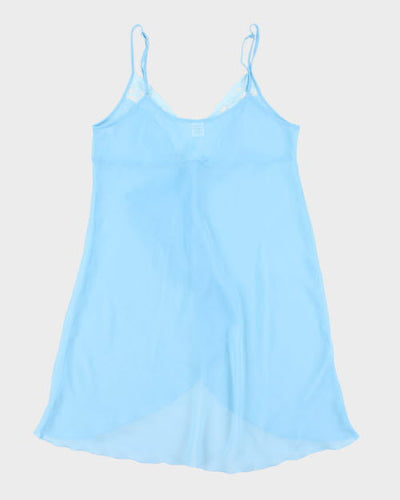 Y2k 00s Lver Mesh Slip Dress - L