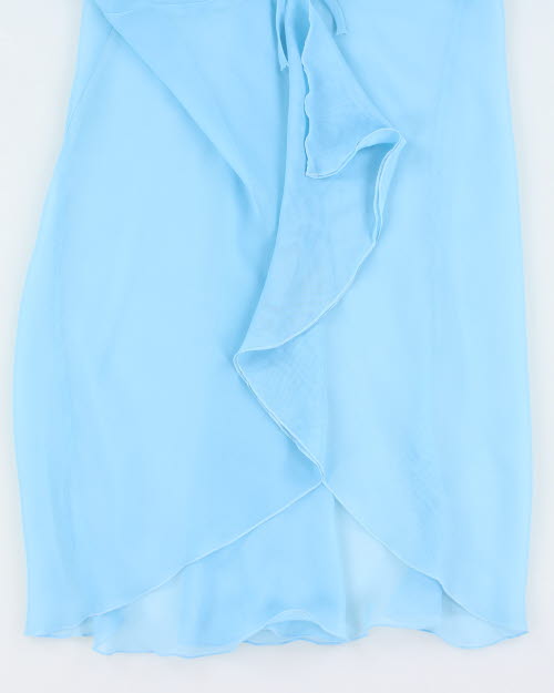 Y2k 00s Lver Mesh Slip Dress - L