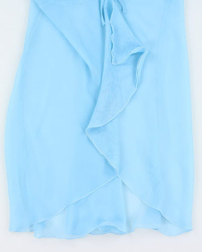 Y2k 00s Lver Mesh Slip Dress - L