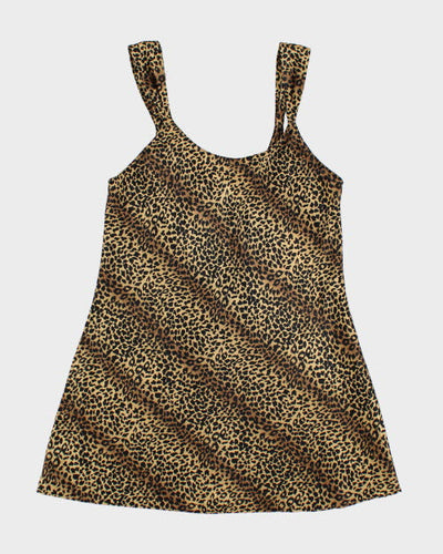 Vintage 90s Amanda Stewart Leopard Print Slip - S
