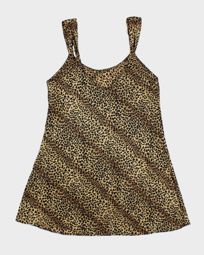 Vintage 90s Amanda Stewart Leopard Print Slip - S