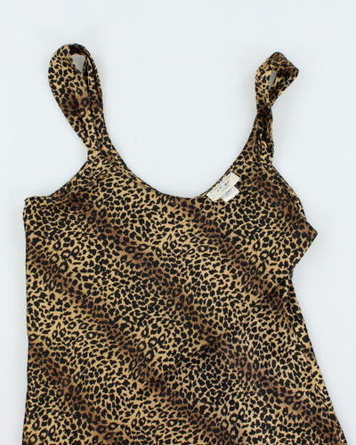 Vintage 90s Amanda Stewart Leopard Print Slip - S