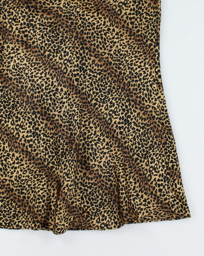 Vintage 90s Amanda Stewart Leopard Print Slip - S
