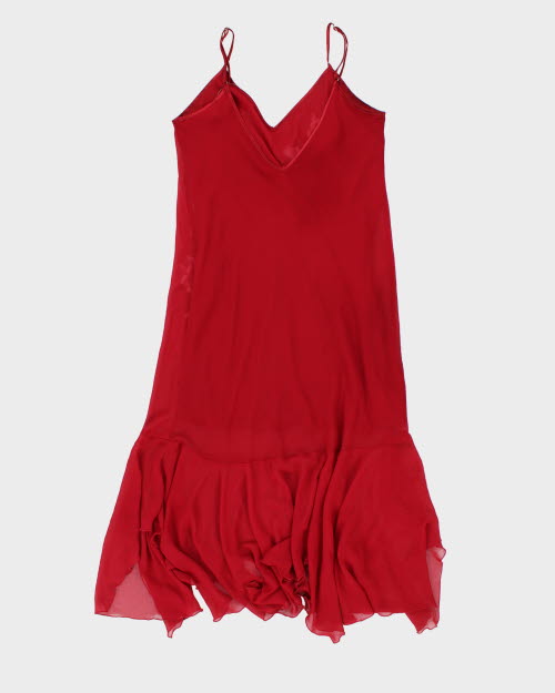 Y2k 00s Jessica Mesh Embroidered Dress - M