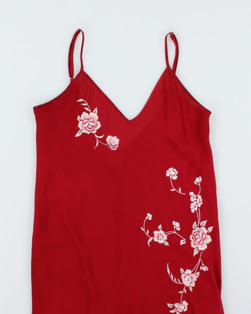 Y2k 00s Jessica Mesh Embroidered Dress - M