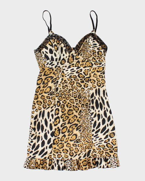 Y2k 00s Guess Leopard Print Dress - S