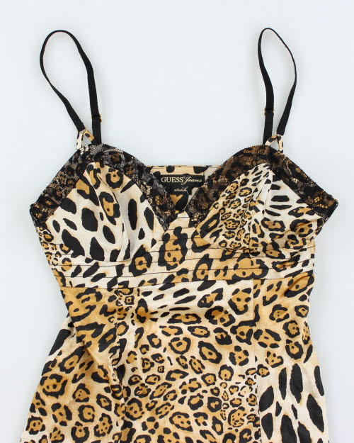 Y2k 00s Guess Leopard Print Dress - S