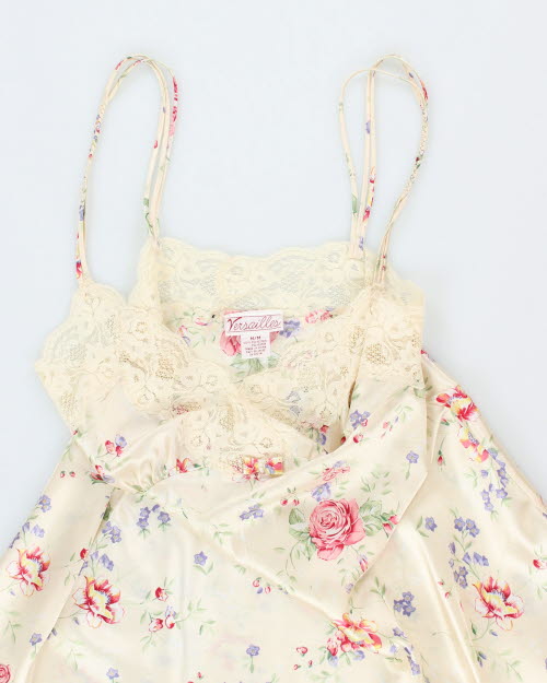 Vintage 90s Versailles Floral Slip Dress - M