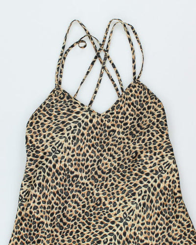 Vintage 90s La Vie En Rose Leopard Slip - S