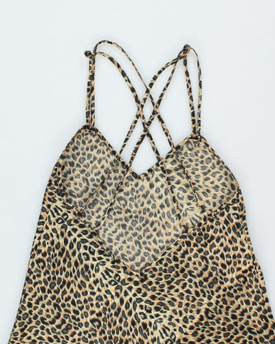 Vintage 90s La Vie En Rose Leopard Slip - S