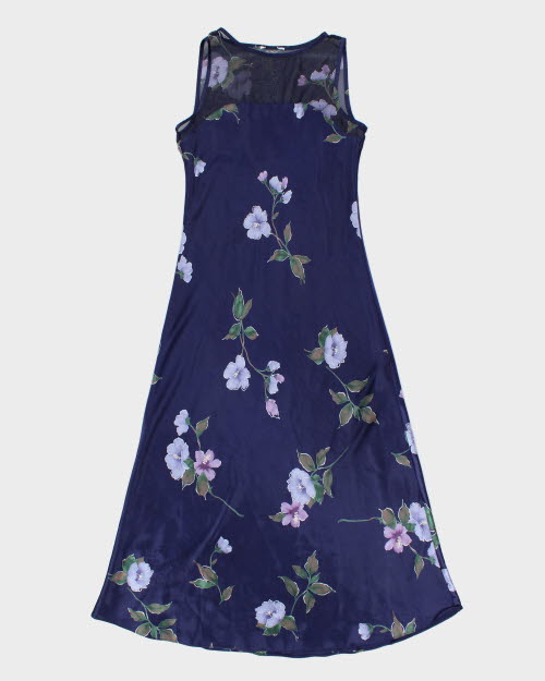 Vintage 90s Floral Satin Dress - S
