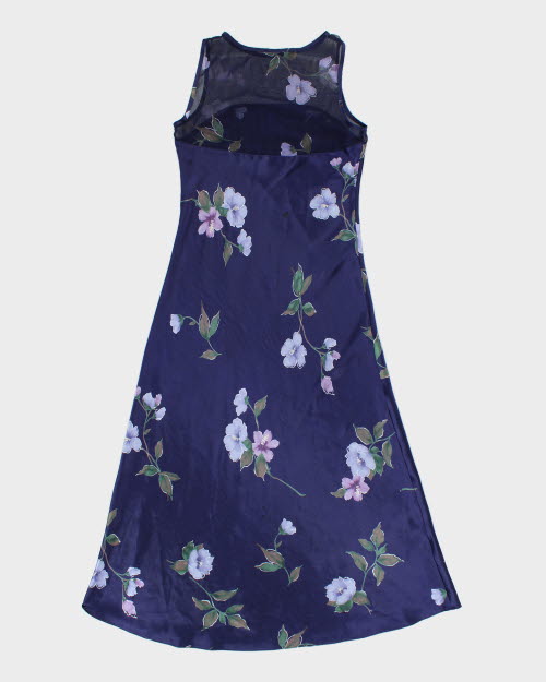 Vintage 90s Floral Satin Dress - S