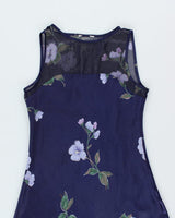 Vintage 90s Floral Satin Dress - S