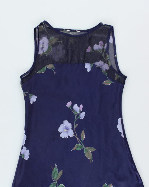 Vintage 90s Floral Satin Dress - S