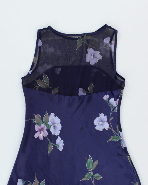 Vintage 90s Floral Satin Dress - S