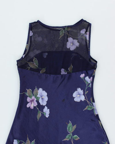Vintage 90s Floral Satin Dress - S