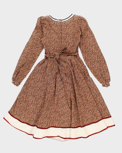 Vintage 70s Floral Prairie Dress - S