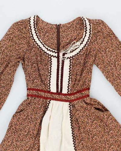 Vintage 70s Floral Prairie Dress - S