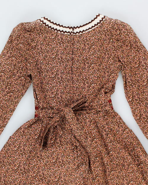 Vintage 70s Floral Prairie Dress - S