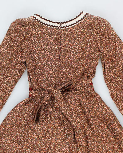 Vintage 70s Floral Prairie Dress - S