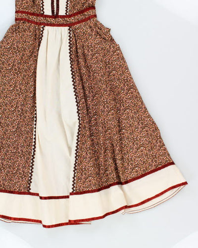 Vintage 70s Floral Prairie Dress - S