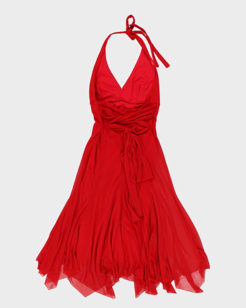 Y2k 00s Le Chateau Halter Dress - M