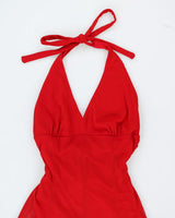 Y2k 00s Le Chateau Halter Dress - M