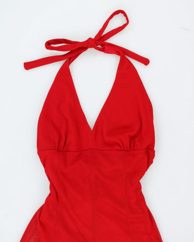 Y2k 00s Le Chateau Halter Dress - M
