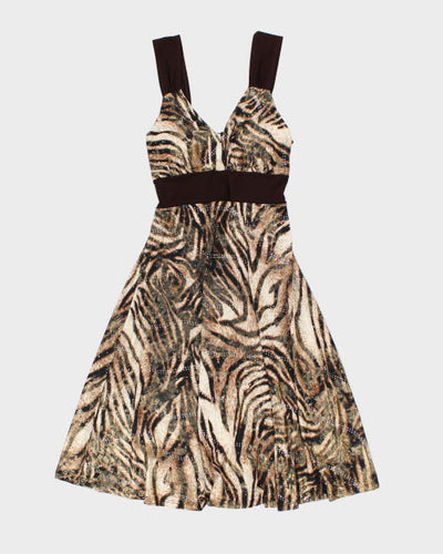 Y2k 00s Tu Tu Animal Print Sparkly Dress - M