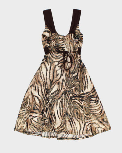 Y2k 00s Tu Tu Animal Print Sparkly Dress - M