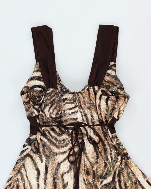 Y2k 00s Tu Tu Animal Print Sparkly Dress - M