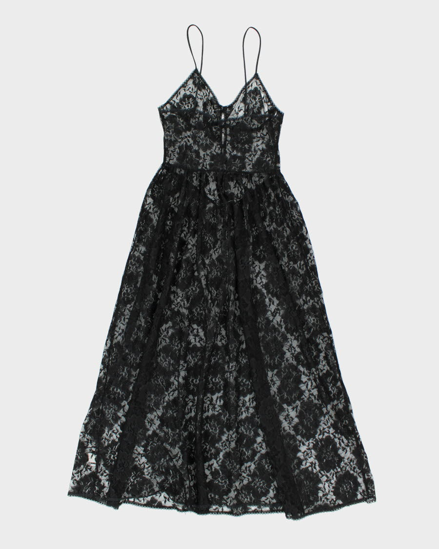 Y2k 00s Lace Maxi Dress - S