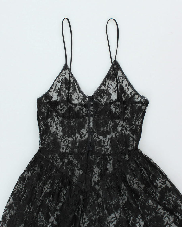 Y2k 00s Lace Maxi Dress - S
