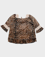 Y2k 00s Leopard Print Velvet Dress - L