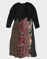 Vintage 90s Velvet Patchwork Dress - M