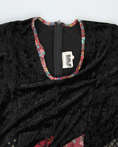 Vintage 90s Velvet Patchwork Dress - M