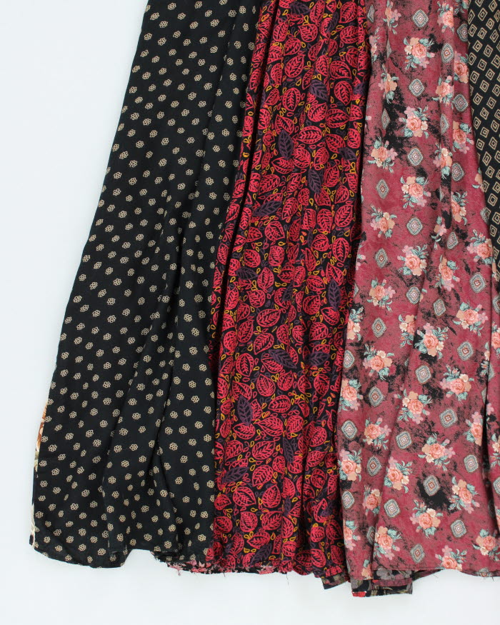 Vintage 90s Velvet Patchwork Dress - M