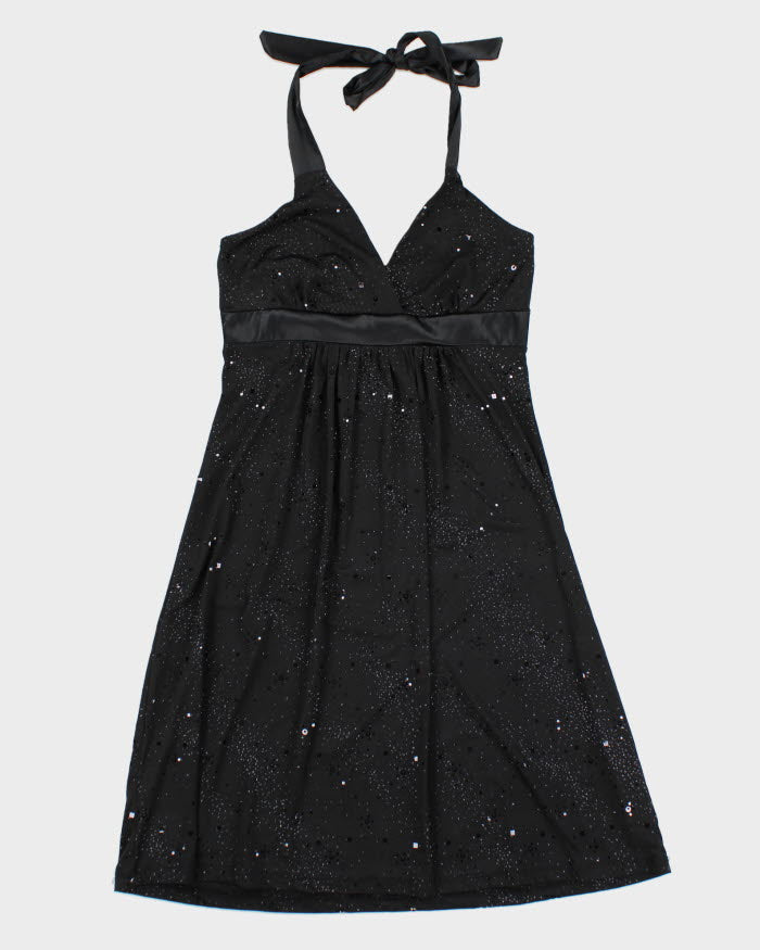 Y2k 00s Khaki Krew Sparkly Halter Neck Dress - S
