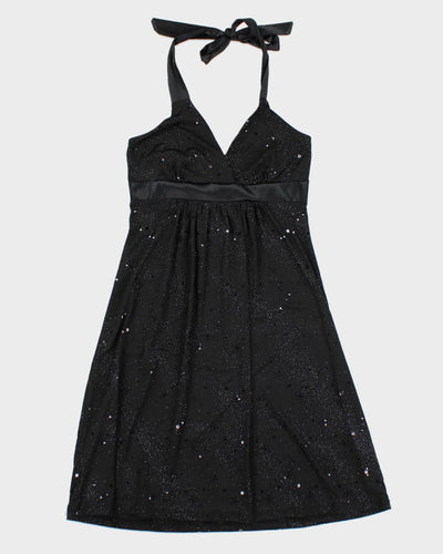 Y2k 00s Khaki Krew Sparkly Halter Neck Dress - S