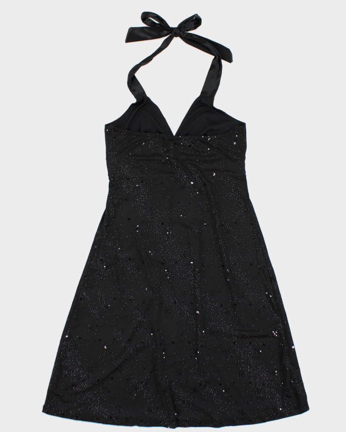 Y2k 00s Khaki Krew Sparkly Halter Neck Dress - S