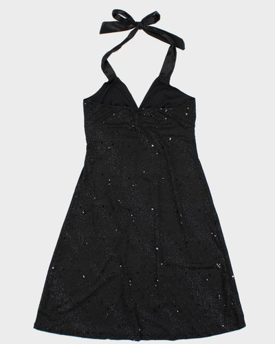 Y2k 00s Khaki Krew Sparkly Halter Neck Dress - S