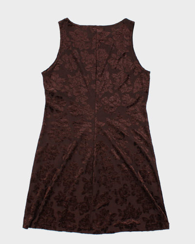 Vintage 90s Dawn Joy Brown Dress - M