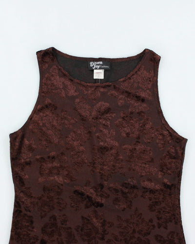 Vintage 90s Dawn Joy Brown Dress - M